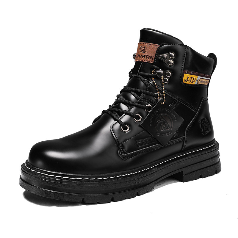 Men's Lace-up Large Head Shoes Outdoor Work Boots Trend Style Doc Martens - Image 3