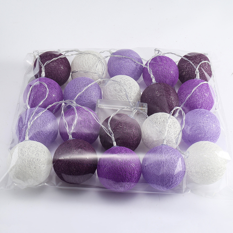 Led Ornamental Festoon Lamp Cotton Ball String Lights - Image 10