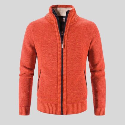 Men's Solid Color Stand Collar Cardigan Jacket