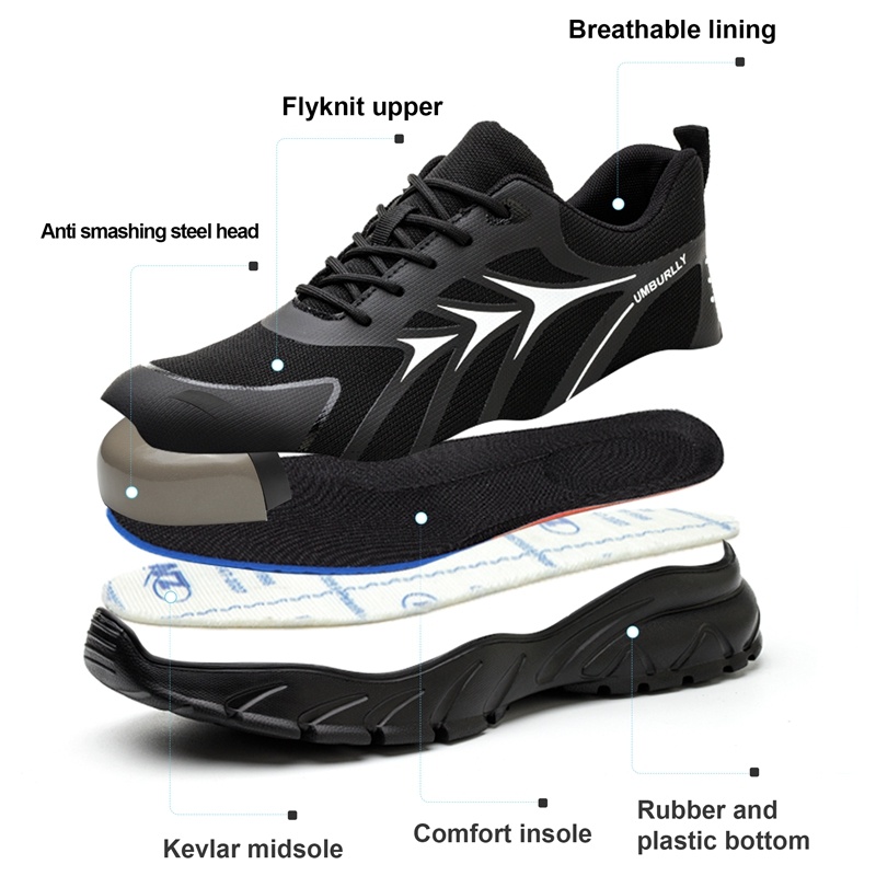 Labor Protection Anti-smashing And Anti-penetration Safety Shoes Steel Toes – Bild 2