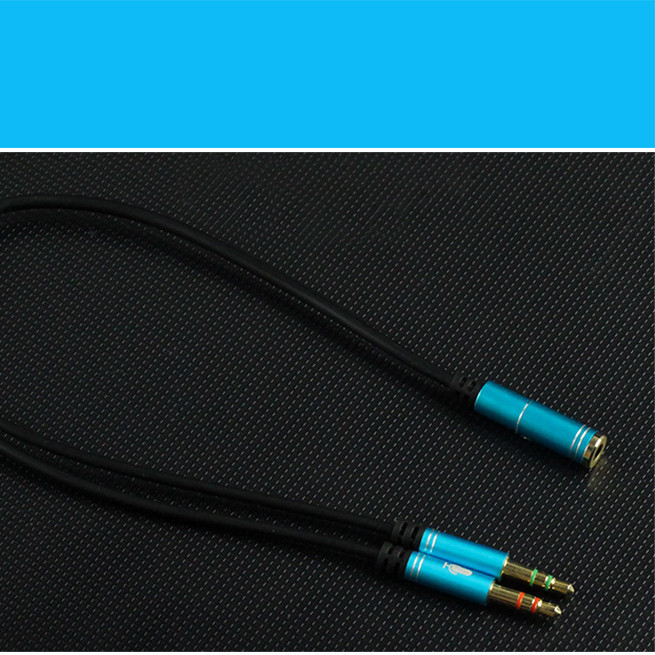 Phone Headset 3.5mm Round Connector To Desktop PC Notebook 2 In 1 Adapter Cable - Image 2