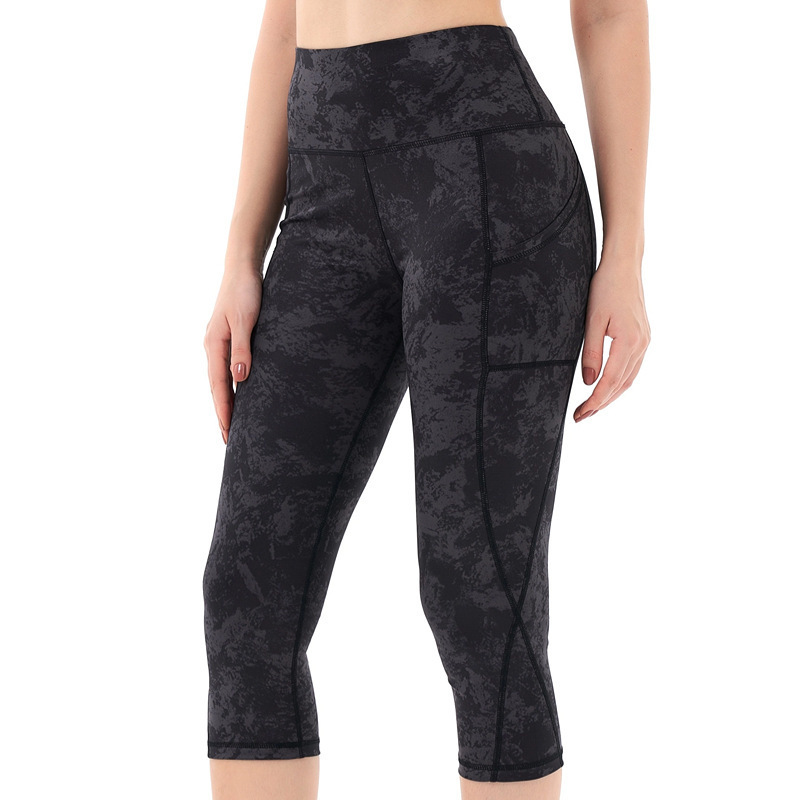 Cropped Pants Yoga Clothes Leggings Printed Fitness Pants — изображение 7