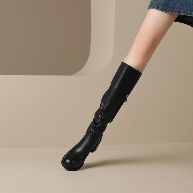 Thick Mid-heel High-top Below The Knee Women's Knight Warm Boots - Image 2