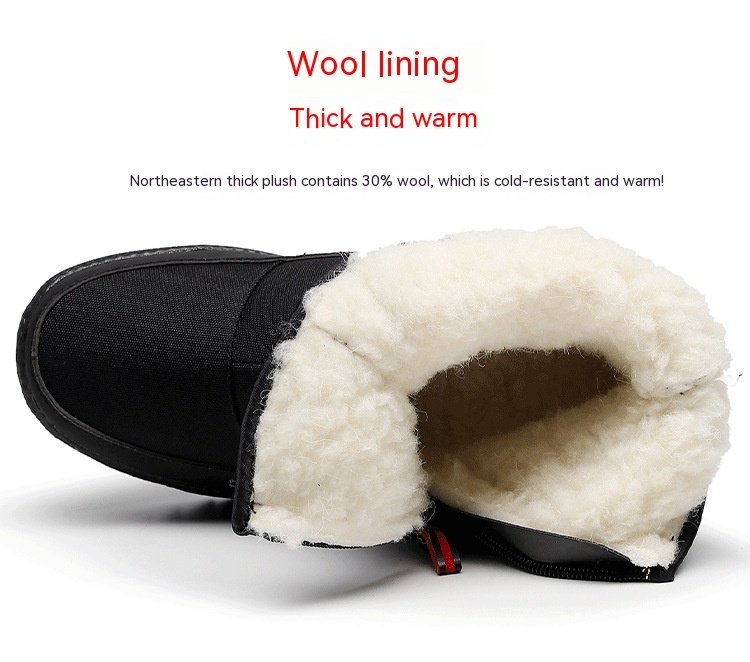 Thickened Fleece-lined Warm Elderly Short Non-slip Big Cotton Shoes - Image 6