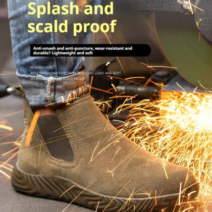 Men's Safety Shoes With Steel Toe Caps For Anti Smashing And Anti Piercing