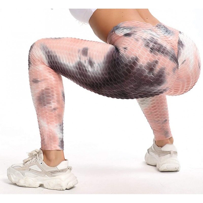 Tie-dye Jacquard Bubble Ladies Yoga Pants - Image 4