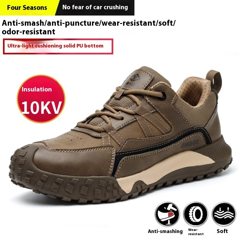 Men's Anti-smashing And Anti-penetration Steel Toe Cap Lightweight And Wear-resistant Work Shoes — изображение 6