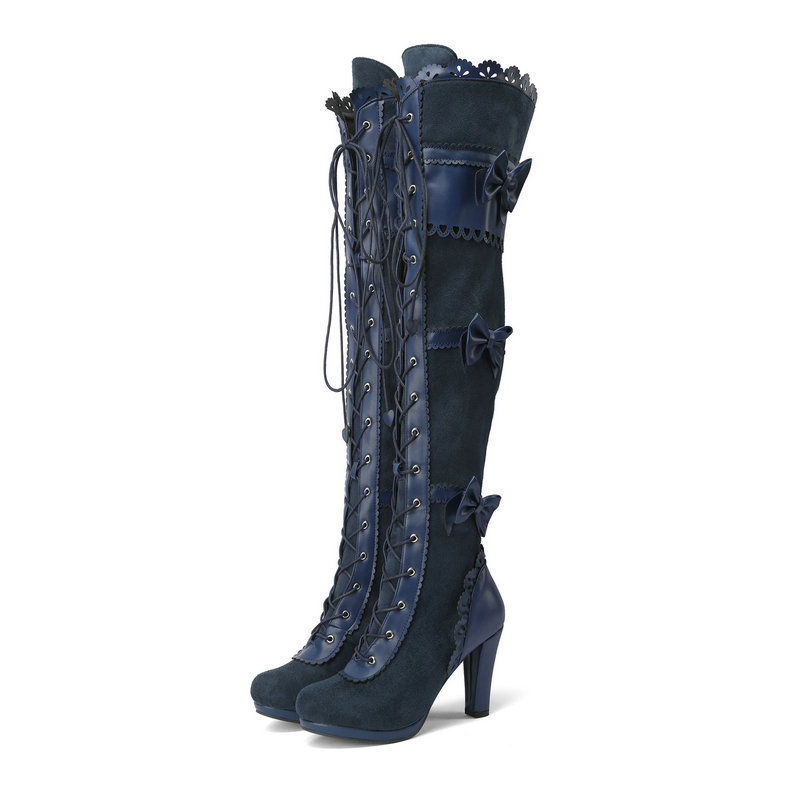 Women's High Heel Lace Strap Boots - Image 4