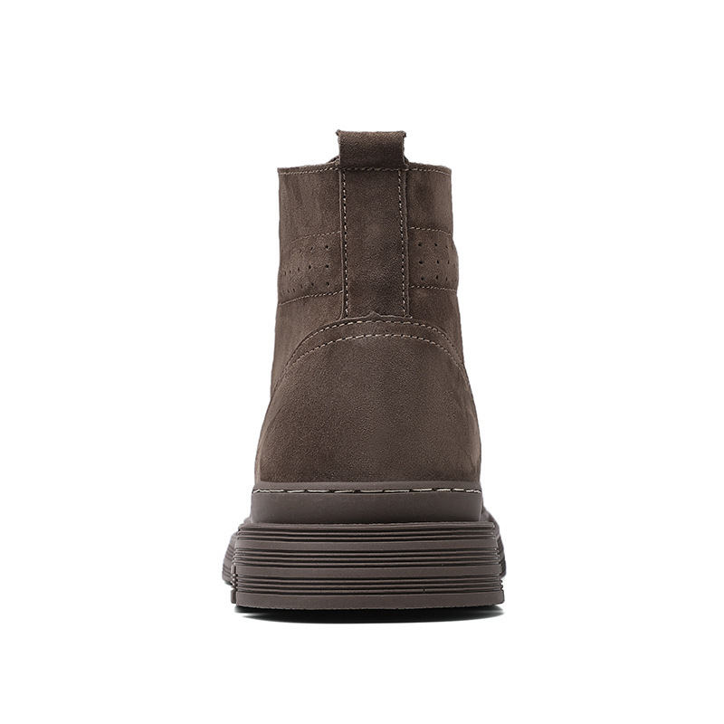 Round Toe Top Layer Cowhide Casual Men's Leather Boots - Image 5