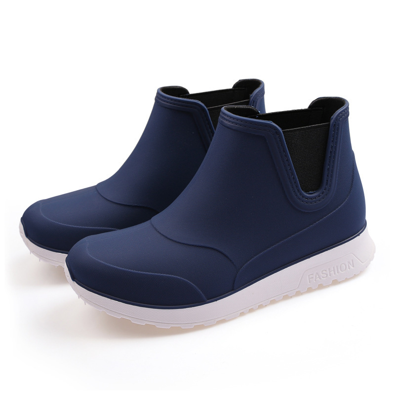 Men's Fashionable Waterproof Non-slip Outdoor Soft Rubber Sole Rain Boots - Image 7