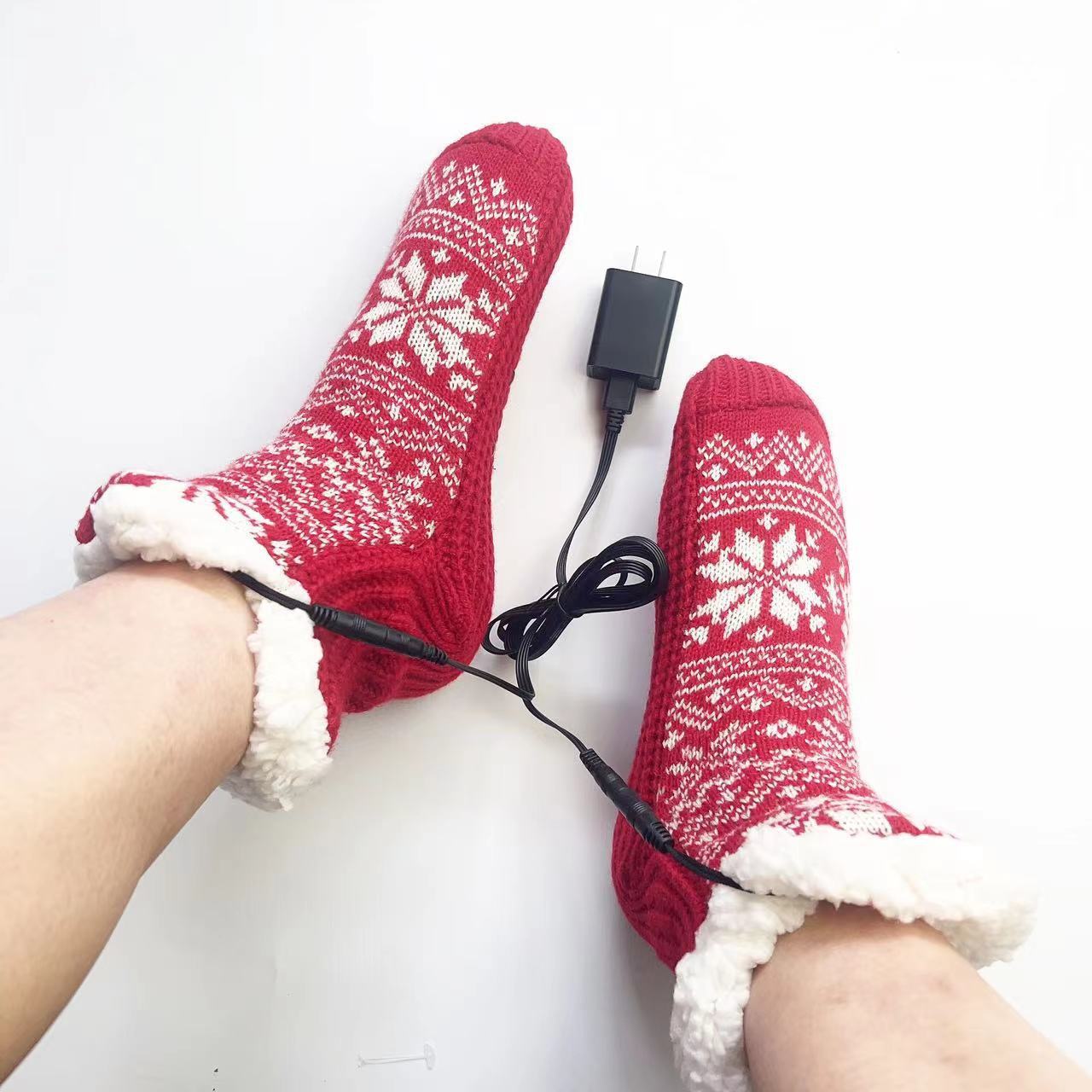 USB Home Warm Feet Electric Heating Room Socks - Image 2