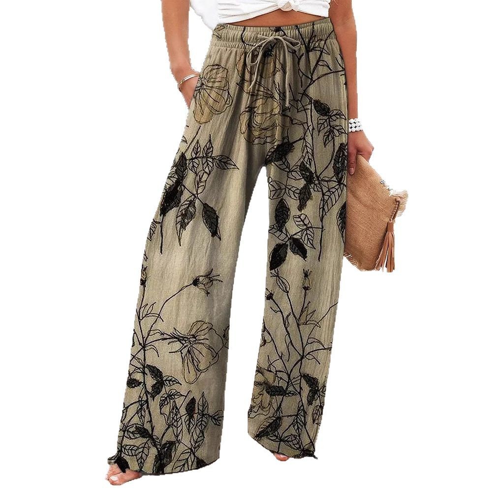 High Waist Casual Yoga Pants Floral Pattern - Image 2