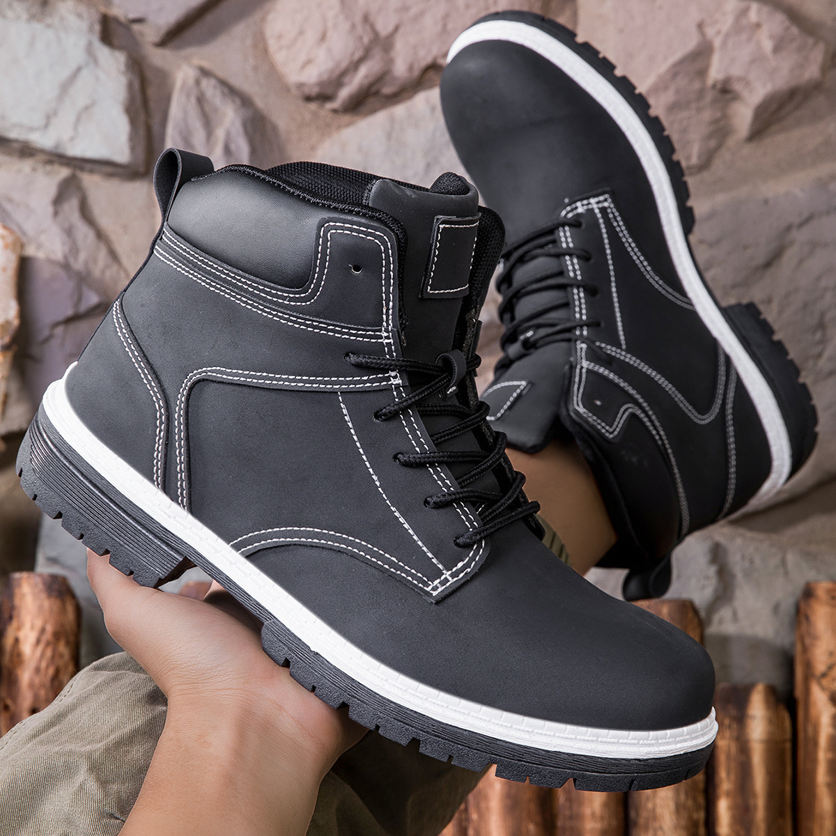 Casual Men's Boots High Street Style - Image 3