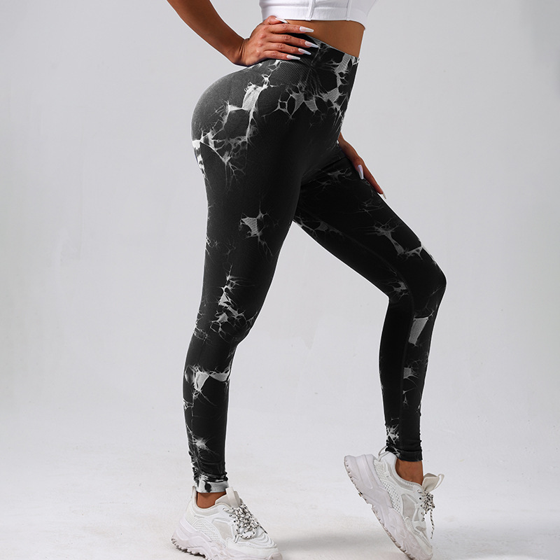 High Waist Tight Yoga Pants Tie-dye Breathable Workout Pants - Image 6