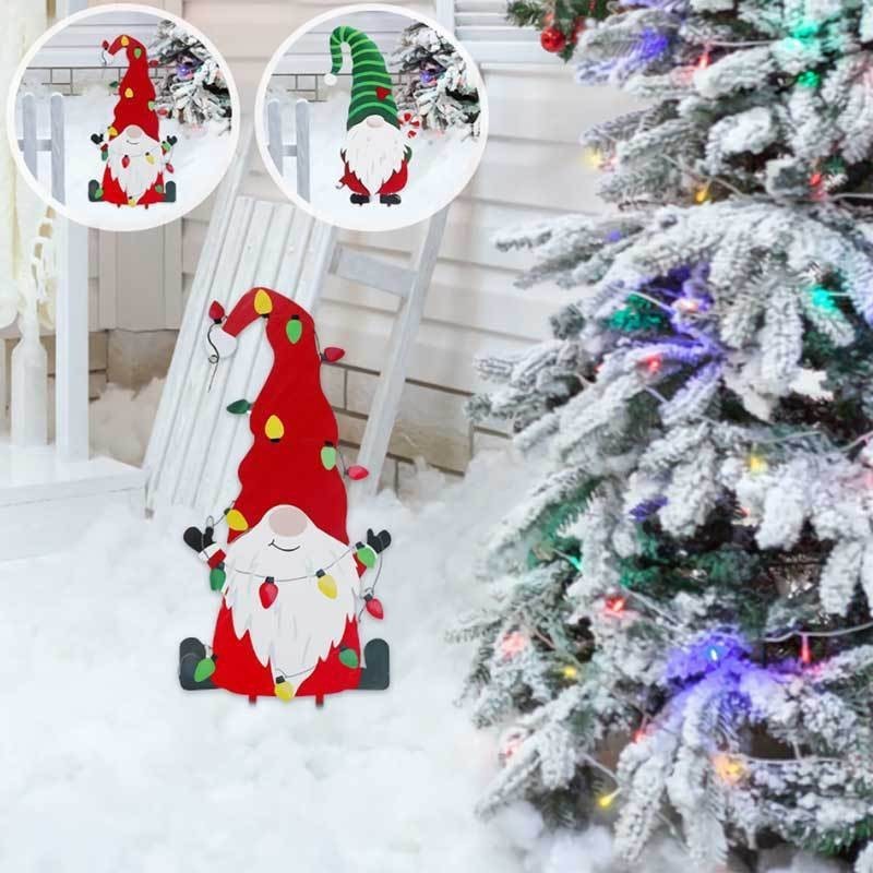 Christmas Standing Pile Old Man Metal Crafts Outdoor Lawn Garden Decorations — изображение 2