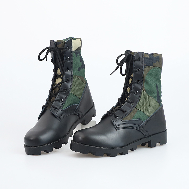 Non-slip Wear-resistant Camouflage Desert Outdoor Hiking Military Boots Combat Men's High-top Combat Boots – Bild 4