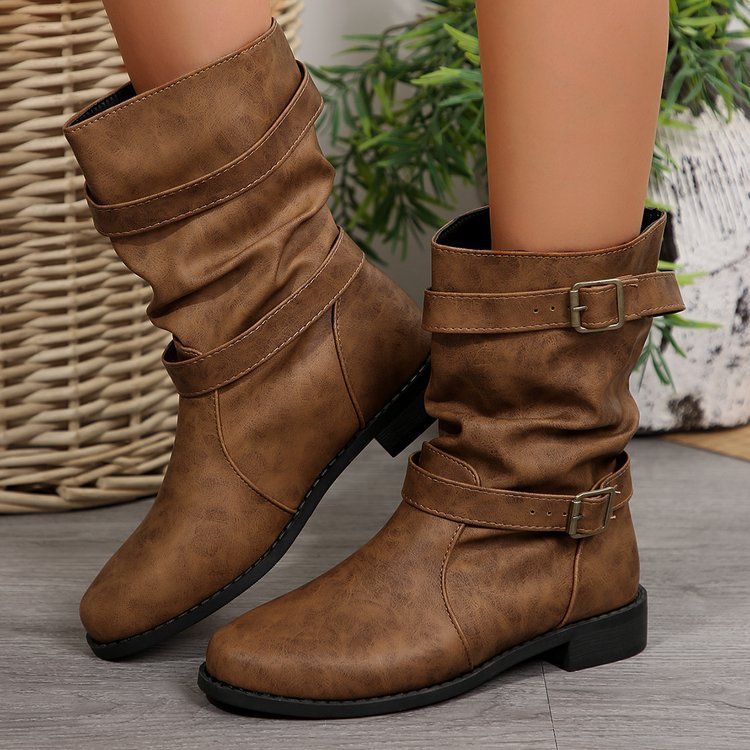 Fashion Plus Size Mid Short Boots Women - Image 5