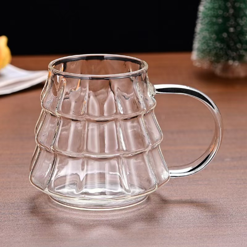 Christmas Glass Coffee Ice Transparent Mug With Handle – Bild 6
