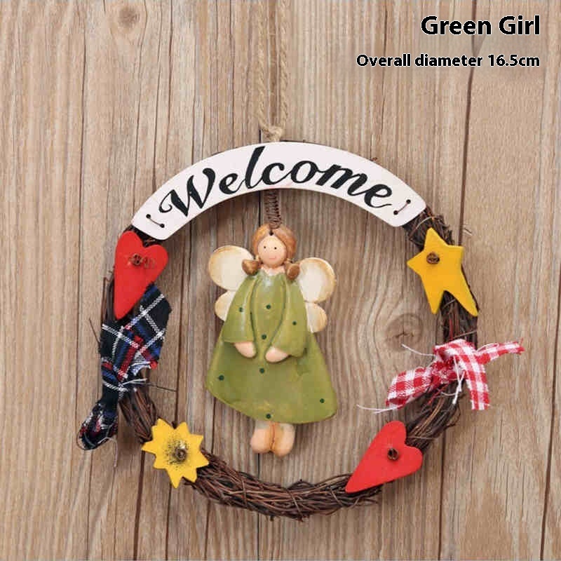 Room Welcome Board Wooden Decorative Doorplate Creative Garland Wall Hanging - Image 8