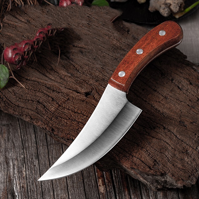 Segmented Forged Leather Sheath Sharp Non-grinding Picnic Knife — изображение 4