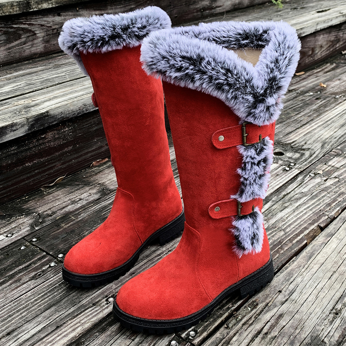 Women's Autumn And Winter Rabbit Fur Thick Velvet Thick Snow Boots - Image 7
