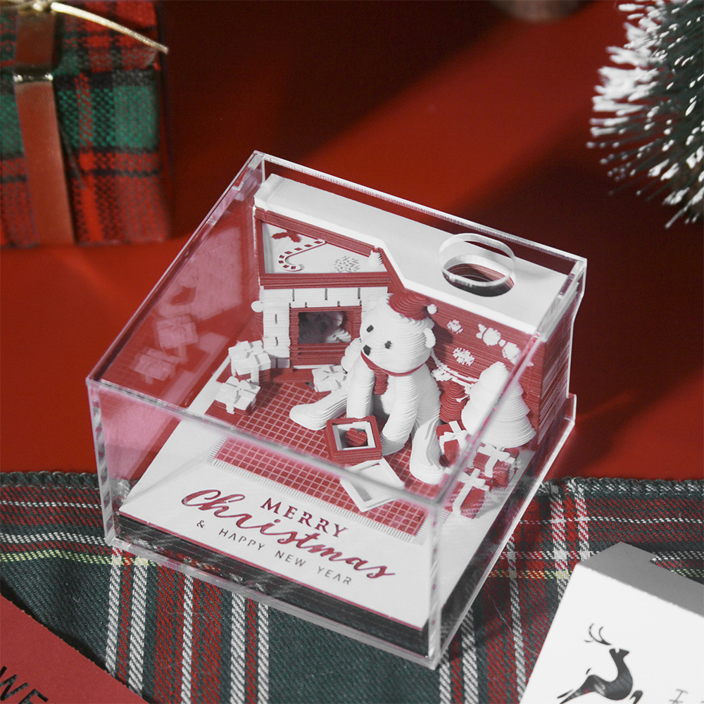 Christmas Gift 3d Three-dimensional Calendar Paper Carving Note - Image 2