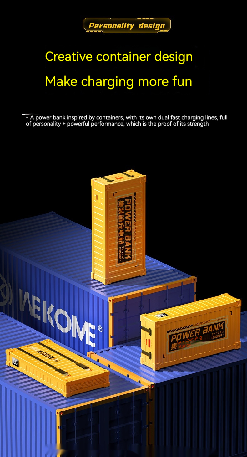 Container With Cable Power Bank Industrial Wind 1000020000mAh Mobile Power Supply — изображение 6