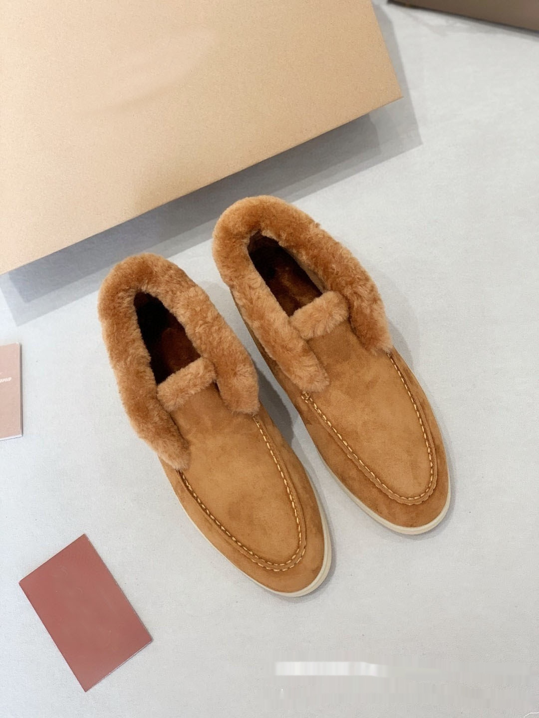 Wool Snow Leather Short Boots Fleece Lined Padded Warm Keeping - Image 2