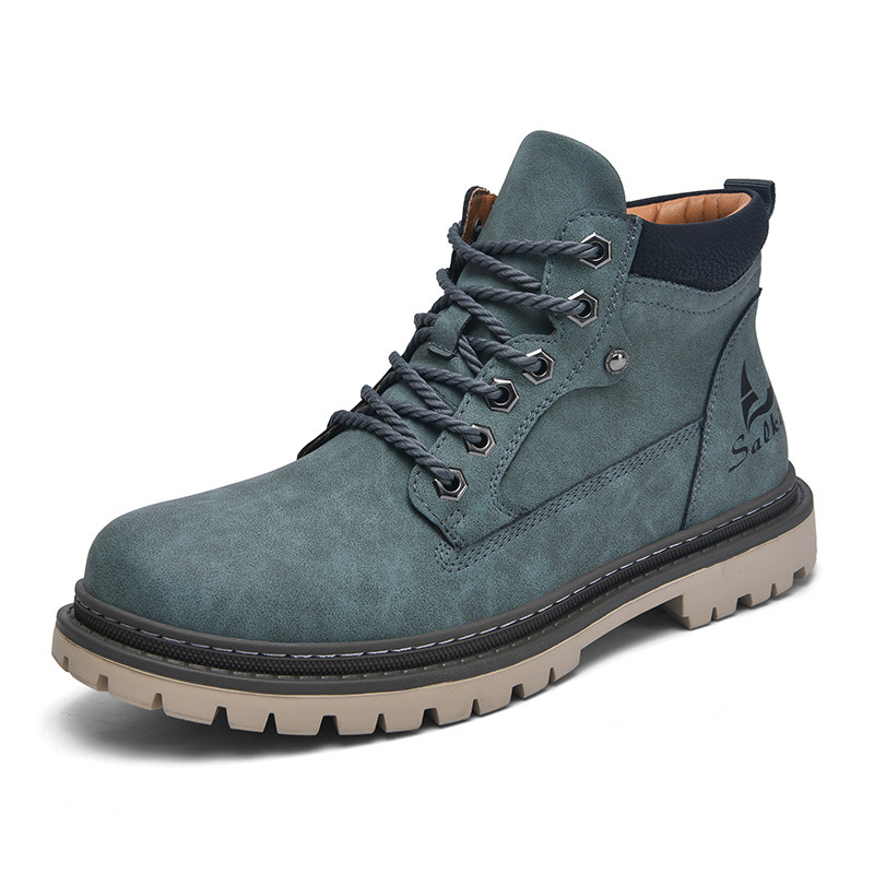 Men's Mid-Top Autumn British Style Worker Boot - Image 5