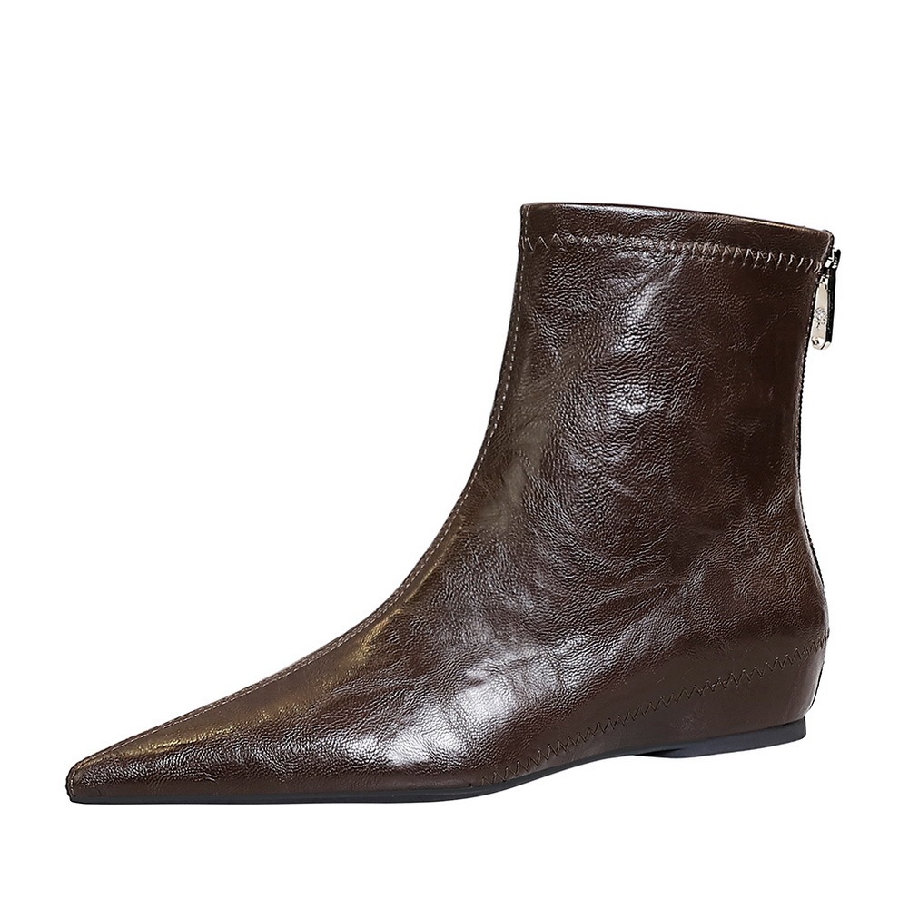 Retro Female Boots Comfortable Low Heel Wedge Hidden Heel - Image 5