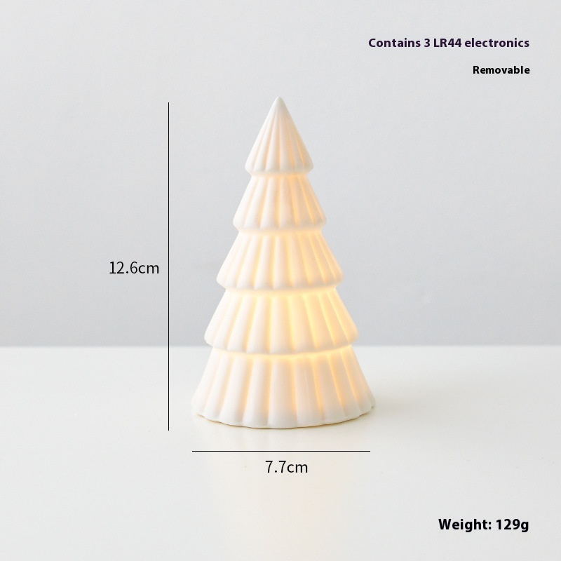 Ceramic Christmas Tree Desktop Decoration Luminous Christmas Small House Christmas Snowman — изображение 8
