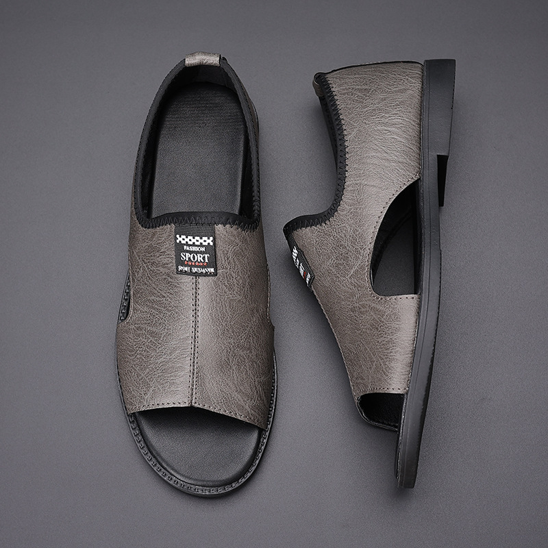 Roman Casual Sandals Soft Leather Non-slip Men - Image 2