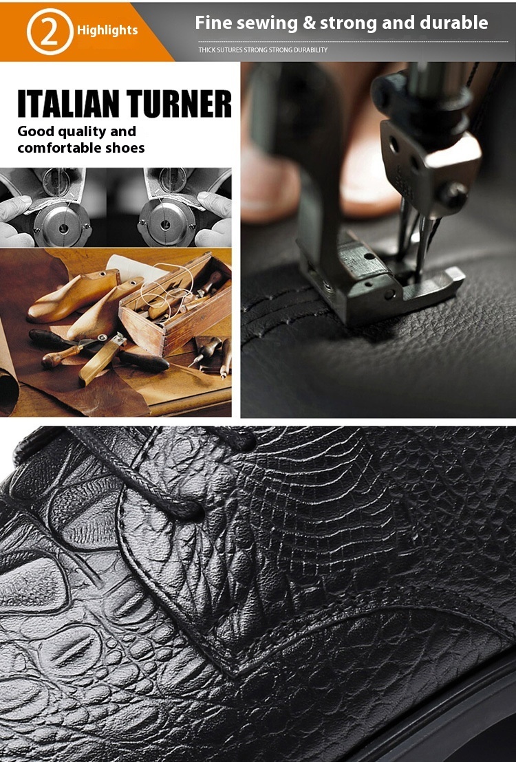 Heightened Breathable Business Formal Casual Leather Shoes – Bild 9