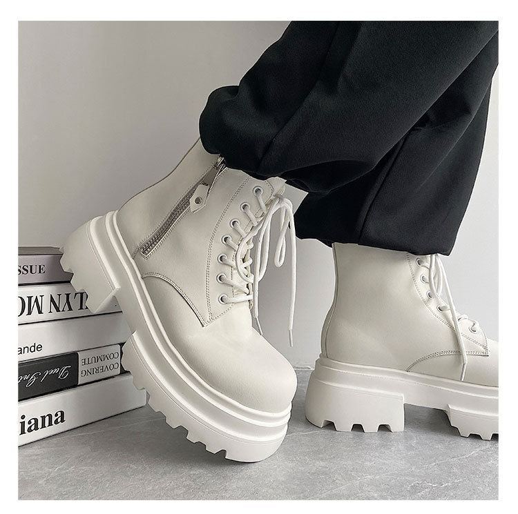 Autumn And Winter Leather Martin Boots High-top Leather Shoes Men's Shoes Fleece-lined - Image 2