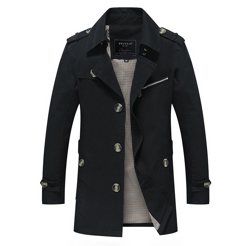 Casual Black Slim Fit Cotton Side Seam Sidekick Single-breasted Jacket - Image 5