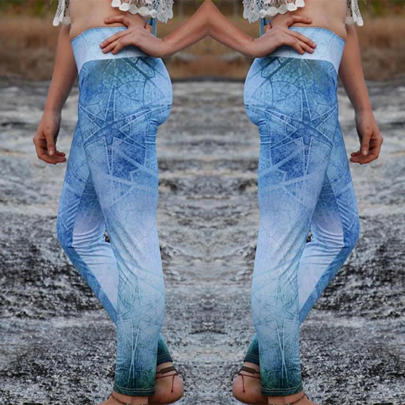Tie-dye printed sports yoga pants - Image 2