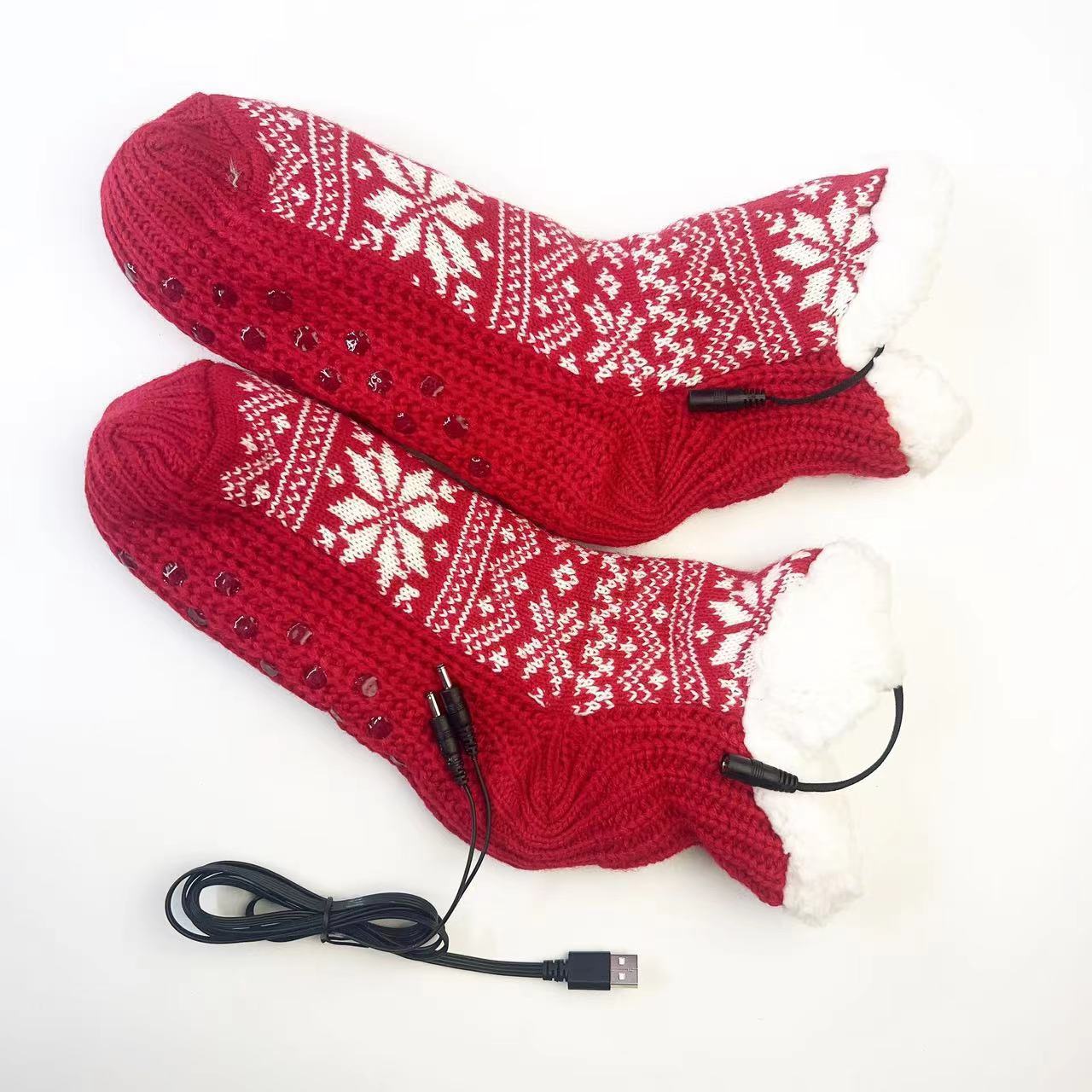 USB Home Warm Feet Electric Heating Room Socks - Image 4