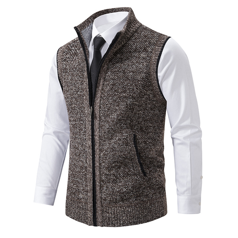 Men's Stand Collar Sweater Knitted Cardigan Coat - Image 10