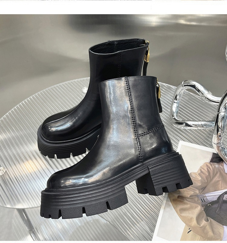 Autumn And Winter Korean Style Thick Bottom Chunky Heel Short Tube Fashion Boots Children - Image 7