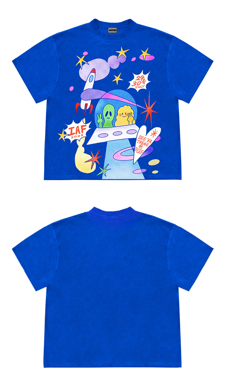 Ins Style Design Artistic Illustration UFO Niche Short Sleeve - Image 3