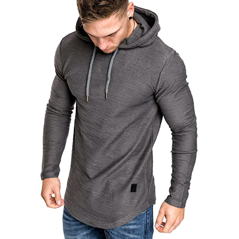 Men Hoodie Sweatshirt Casual Long Sleeve Slim Tops Gym T-shir - Image 2
