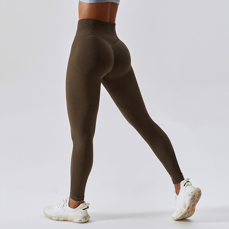 Seamless High Waist Peach Yoga Pants - Image 4