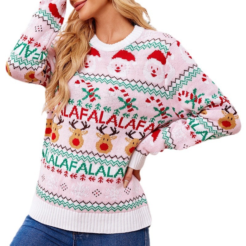 Pink Sweet Knitted Sweater Autumn And Winter - Image 6