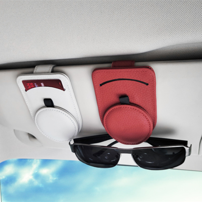 Car Glasses Holder Universal Sun Visor Eyeglasses Clip Sunglasses Case Card Holder Auto Interior Accessories - Image 3