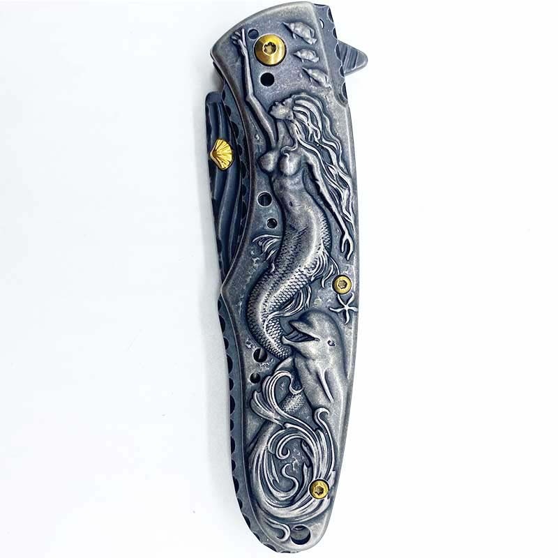 Outdoor Survival Knife Camping Mermaid Folding - Image 6