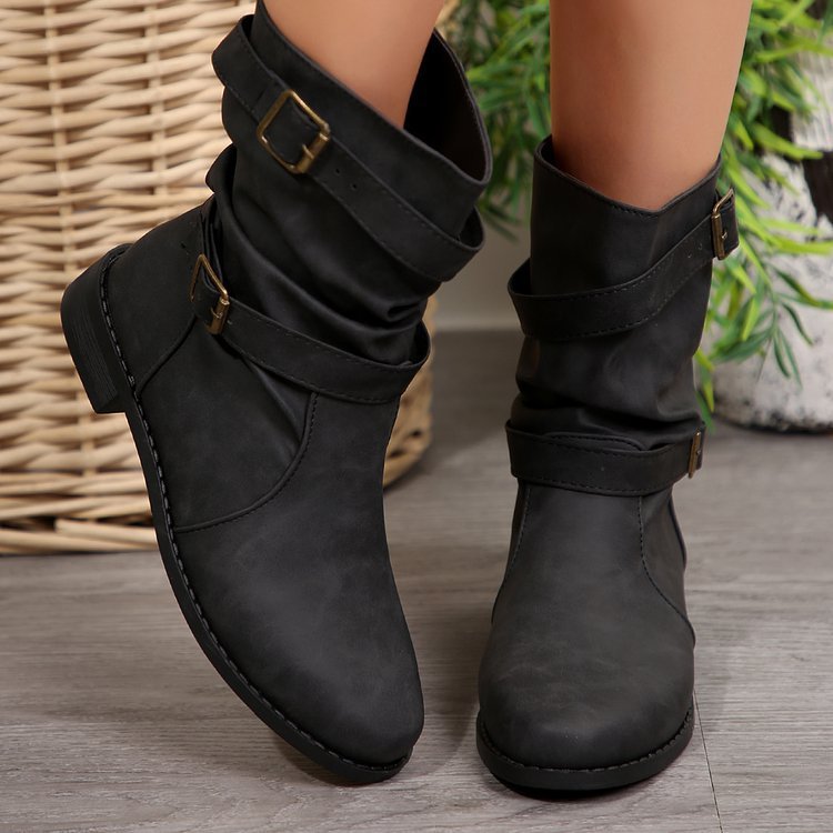 Fashion Plus Size Mid Short Boots Women - Image 2