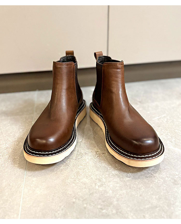 Men's Leather Platform High-top Leather Shoes Martin Boots — изображение 8