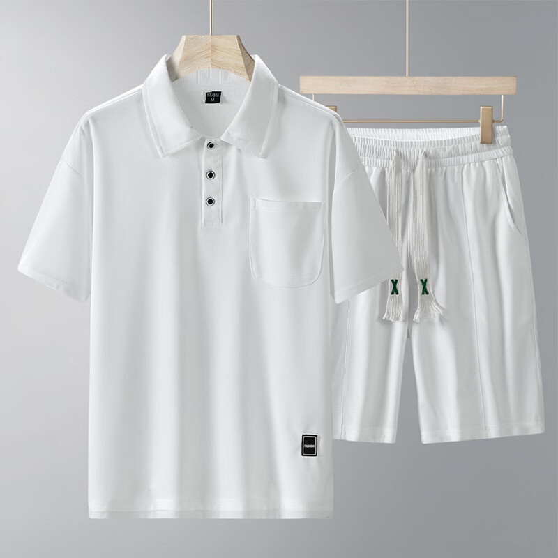 Sports Suit Men's Short-sleeved Thin Lapels T-shirt Shorts Running Leisure Two-piece Set - Image 8