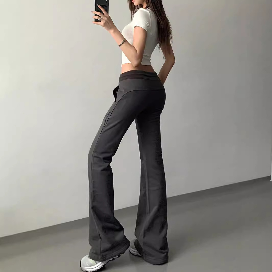 Women's Casual Flared Pants Low Waist Yoga Pants - Image 4