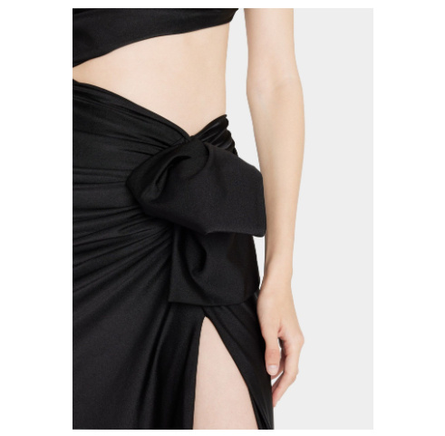 Women's Long Sleeved Hollow Slit Elastic Sloping Shoulder Dress – Bild 6